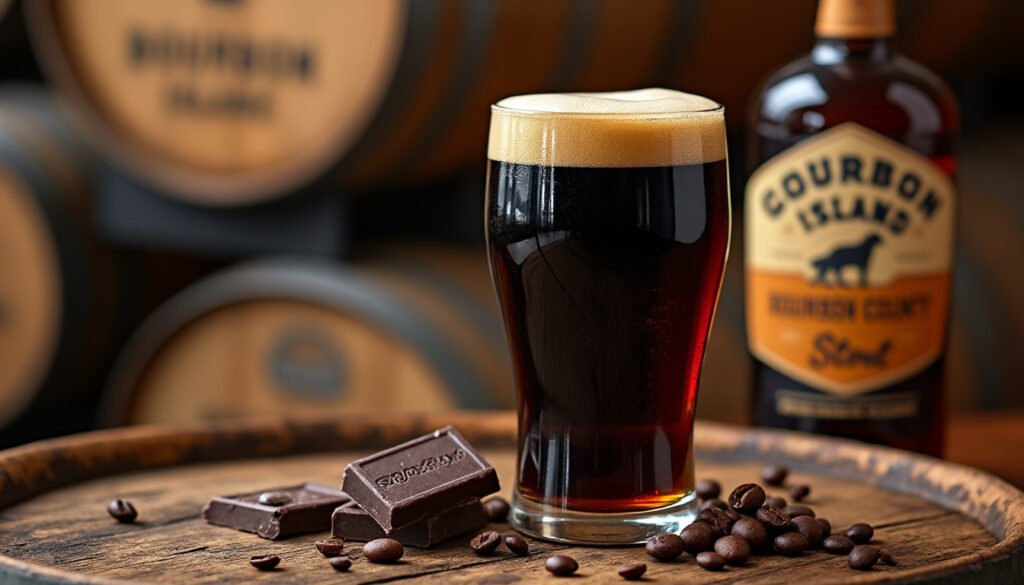 découvrez la bière brune goose island bourbon county stout, une délicieuse alliance de saveurs riches et intenses. offrez-vous une expérience de dégustation inoubliable avec des notes de chocolat, de café et de bourbon, idéale pour les amateurs de bières artisanales. plongez dans l'univers unique de cette stout légendaire.