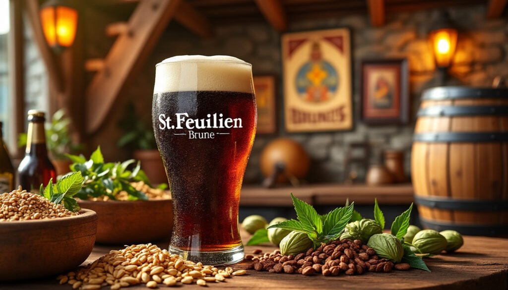 découvrez la bière brune st. feuillien brune, une véritable tradition artisanale belge. plongez dans ses saveurs riches et profondes, alliant notes de caramel, de chocolat et d'épices. une expérience gustative unique qui ravira les amateurs de bières authentiques.